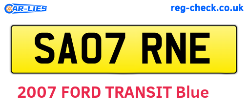 SA07RNE are the vehicle registration plates.