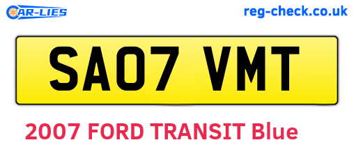 SA07VMT are the vehicle registration plates.
