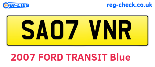 SA07VNR are the vehicle registration plates.