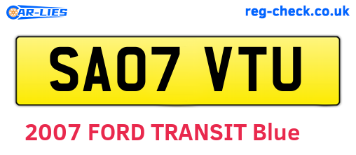 SA07VTU are the vehicle registration plates.