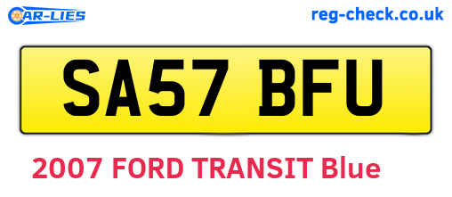 SA57BFU are the vehicle registration plates.