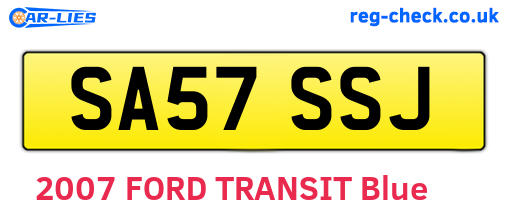 SA57SSJ are the vehicle registration plates.