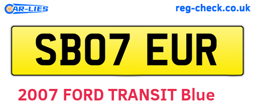 SB07EUR are the vehicle registration plates.