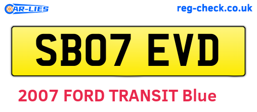 SB07EVD are the vehicle registration plates.