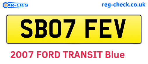 SB07FEV are the vehicle registration plates.