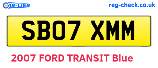 SB07XMM are the vehicle registration plates.