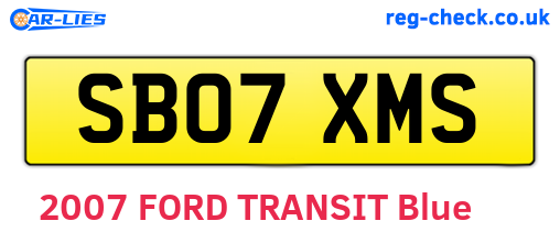 SB07XMS are the vehicle registration plates.