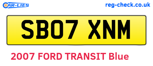 SB07XNM are the vehicle registration plates.