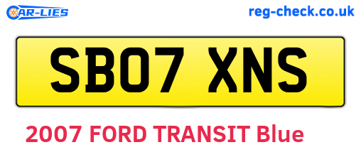 SB07XNS are the vehicle registration plates.
