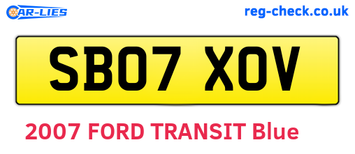 SB07XOV are the vehicle registration plates.