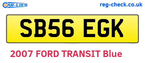 SB56EGK are the vehicle registration plates.