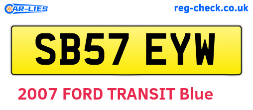 SB57EYW are the vehicle registration plates.