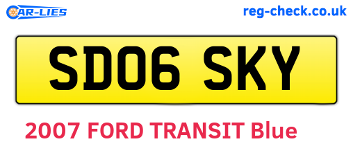 SD06SKY are the vehicle registration plates.