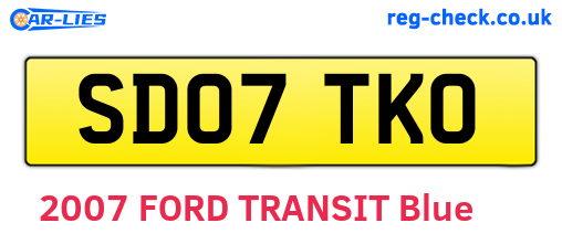 SD07TKO are the vehicle registration plates.