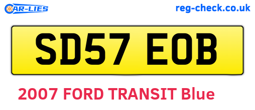 SD57EOB are the vehicle registration plates.