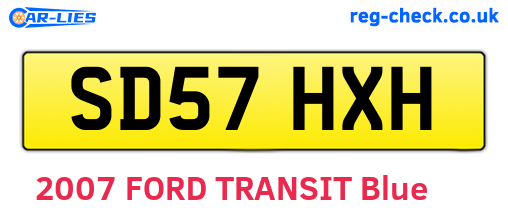 SD57HXH are the vehicle registration plates.