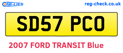 SD57PCO are the vehicle registration plates.