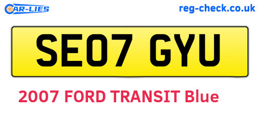 SE07GYU are the vehicle registration plates.