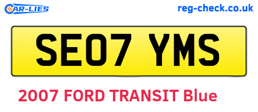SE07YMS are the vehicle registration plates.