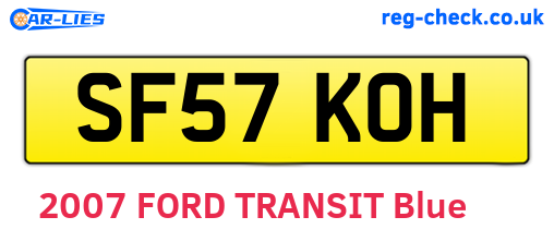 SF57KOH are the vehicle registration plates.