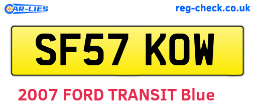 SF57KOW are the vehicle registration plates.
