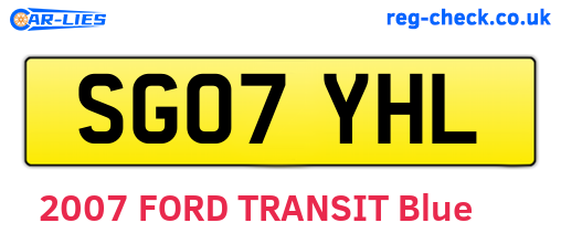 SG07YHL are the vehicle registration plates.