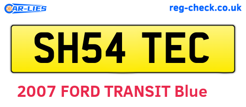 SH54TEC are the vehicle registration plates.