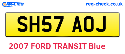 SH57AOJ are the vehicle registration plates.