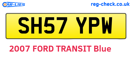 SH57YPW are the vehicle registration plates.