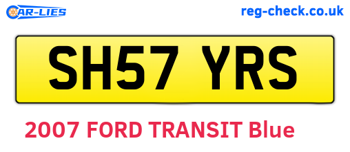 SH57YRS are the vehicle registration plates.