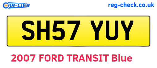 SH57YUY are the vehicle registration plates.
