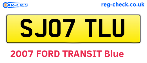 SJ07TLU are the vehicle registration plates.