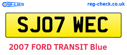 SJ07WEC are the vehicle registration plates.