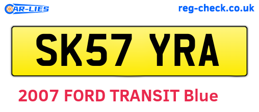SK57YRA are the vehicle registration plates.