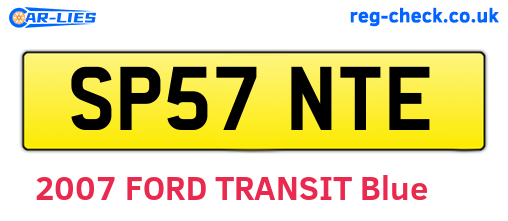SP57NTE are the vehicle registration plates.
