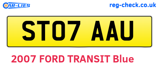 ST07AAU are the vehicle registration plates.