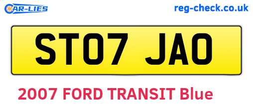 ST07JAO are the vehicle registration plates.
