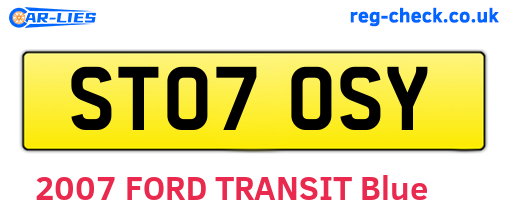 ST07OSY are the vehicle registration plates.