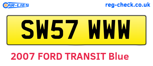 SW57WWW are the vehicle registration plates.