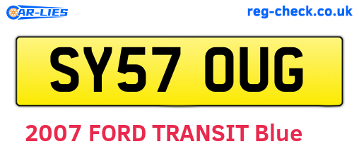 SY57OUG are the vehicle registration plates.
