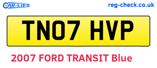 TN07HVP are the vehicle registration plates.
