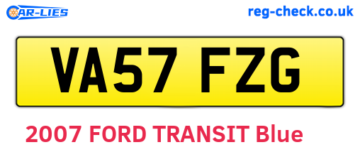 VA57FZG are the vehicle registration plates.