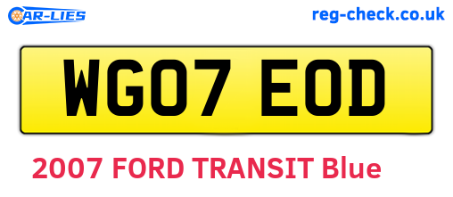 WG07EOD are the vehicle registration plates.