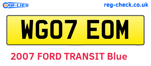 WG07EOM are the vehicle registration plates.