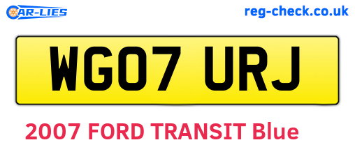 WG07URJ are the vehicle registration plates.
