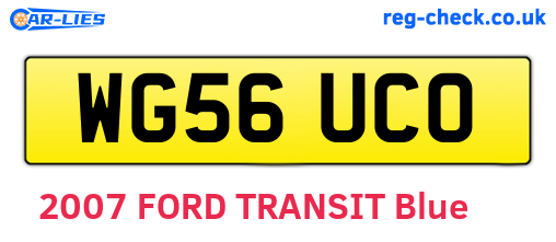 WG56UCO are the vehicle registration plates.