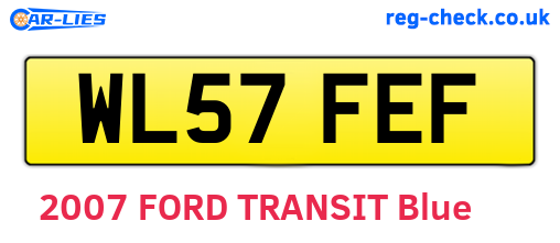 WL57FEF are the vehicle registration plates.