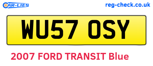 WU57OSY are the vehicle registration plates.