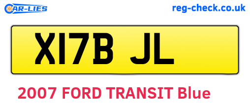 X17BJL are the vehicle registration plates.