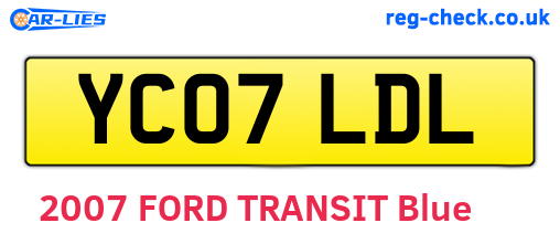 YC07LDL are the vehicle registration plates.